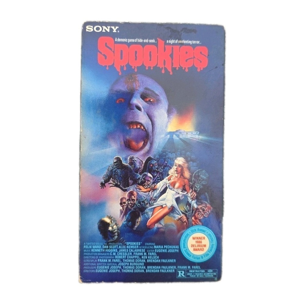 Spookies VHS Sony 1985 Horror SFX Halloween Rare Vintage vhtf